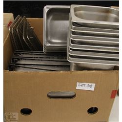 BOX OF INSERTS AND SMALL RACKS