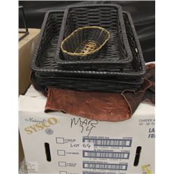 BOX OF WICKER BASKETS