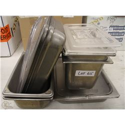 LOT OF ST.STEEL INSERTS W/ PLASTIC LIDS