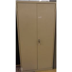 OFF WHITE 2 DOOR CABINET W/KEY 36X72"