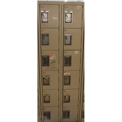 A BANK OF 12 LOCKERS 24X72"