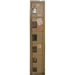 A BANK OF 6 LOCKERS 72X12"