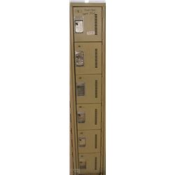 A BANK OF 6 LOCKERS 72X12"