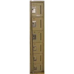 A BANK OF 6 LOCKERS 72X12"