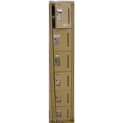 A BANK OF 6 LOCKERS 72X12"
