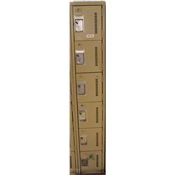 A BANK OF 6 LOCKERS 72X12"