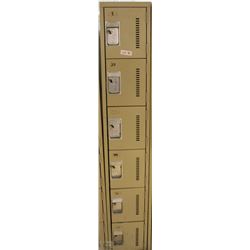 A BANK OF 6 LOCKERS 72X12"