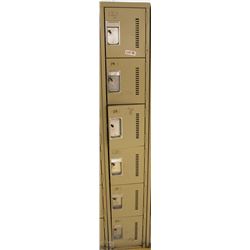 A BANK OF 6 LOCKERS 72X12"