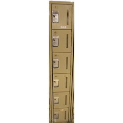 A BANK OF 6 LOCKERS 72X12"