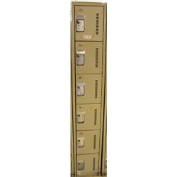 A BANK OF 6 LOCKERS 72X12"