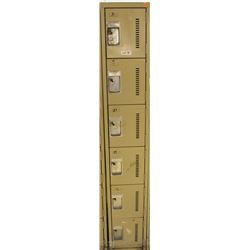 A BANK OF 6 LOCKERS 72X12"