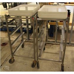 2 BAKERS RACKS WITH TRAYS