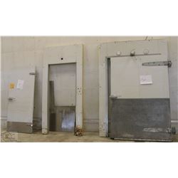 LOT OF 3 WALKING COOLER DOORS (2 WITH FRAMES)