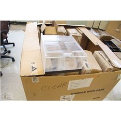 TOTE FULL OF PLASTIC DISPLAYS