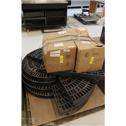 PALLET WITH ROUND SHELFING UNITS