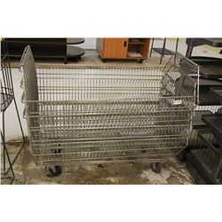 WIRE RACKING ON CASTORS