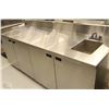 Image 1 : ST.STEEL 4 DOOR CABINET WITH TRIPLE SINK 7FT X 30"
