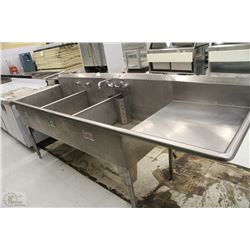 ST.STEEL 3 COMPARTMENT SINK 99" x 30"