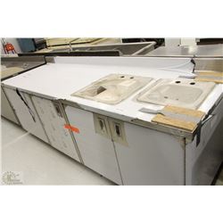 ST.STEEL 3 DOOR CABINET WITH DOUBLE SINK 96" x 30"