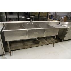 ST.STEEL TRIPLE COMPARTMENT SINK 98" X 31"