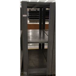 METAL THREE TIER BACKROOM STOCKING SHELF ON CASTOR
