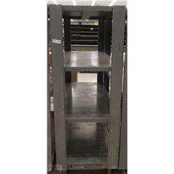 METAL THREE TIER BACKROOM STOCKING SHELF ON CASTOR