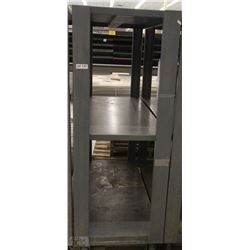 METAL THREE TIER BACKROOM STOCKING SHELF ON CASTOR