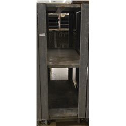 METAL THREE TIER BACKROOM STOCKING SHELF ON CASTOR