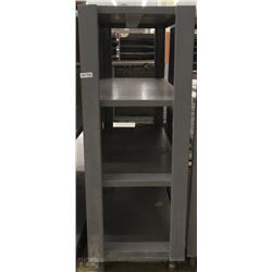 METAL THREE TIER BACKROOM STOCKING SHELF ON CASTOR