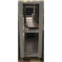 METAL THREE TIER BACKROOM STOCKING SHELF ON CASTOR