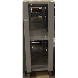 METAL THREE TIER BACKROOM STOCKING SHELF ON CASTOR