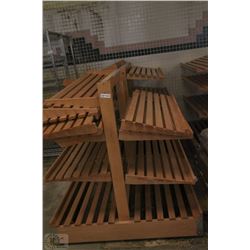 TWO DOUBLE DOUBLE HIGH BOY BREAD RACKS