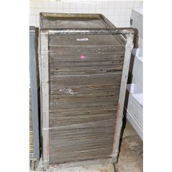 CART LOADED WITH BAKING PANS