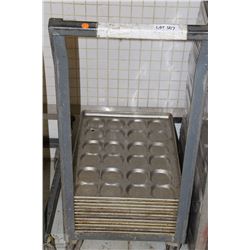 CART WITH HAMBURGER BUN PANS