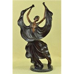 20 LBS Flamenco Dancer Bronze Sculpture Art Nouveau Marble Figurine (26 X14 )