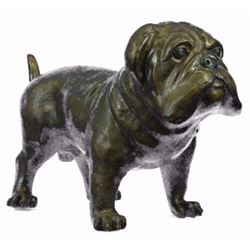 Large Noble English Bulldog Bronze Sculpture Animal Pet Dog Garden Statue Decor