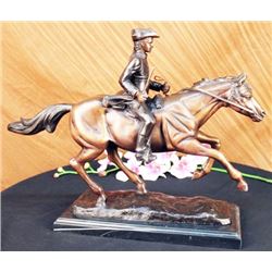 French Soldier On Horse Bronze Sculptur on marble base
