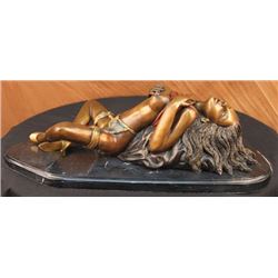Erotic Art Naked Lady Teasing Bronze Sculpture