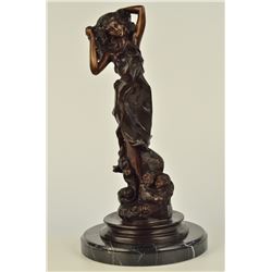 13 LBS Statue Of Gemini Lady Horoscope Astrology Bronze Figure (16 X8 )