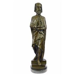 100% solid bronze figurine on marble base