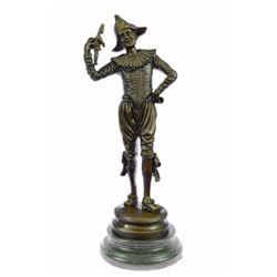 100% solid bronze figurine on marble base