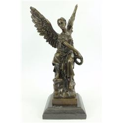 decorative heavy bronze sculpture on marble base