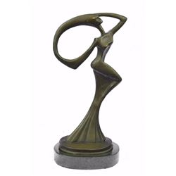 decorative modern bronze sculpture on marble base