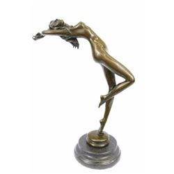 decorative   bronze sculpture on marble base