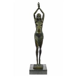 decorative   bronze sculpture on marble base