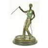 Image 1 : Art Taylor Lady Dog Trainer Bronze Sculpture on marble base Statue (15"X10")
