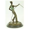 Image 5 : Art Taylor Lady Dog Trainer Bronze Sculpture on marble base Statue (15"X10")