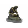 Image 8 : Nude Lady Sitting Bronze Sculpture on Marble base (8"x9")