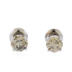 14KT White Gold 1.51ctw. Diamond Stud Earrings