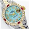 Image 1 : Womens Rolex Two-Tone Diamond And Ruby Datejust Wristwatch